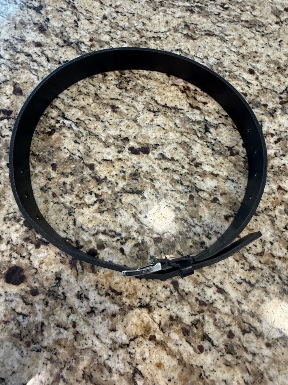 Sangiorgio black floral genuine leather belt silver buckle SZ SM - Picture 5 of 9